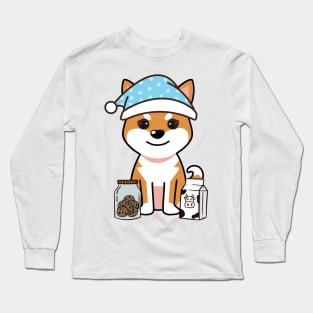 Cute orange dog is having a midnight snack Long Sleeve T-Shirt